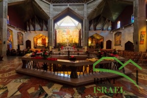 NAZARETH, ISRAEL - APR 05, 2015: The Church of the Annunciation, in Nazareth, Israel